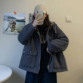 Preppy Wendejacke aus Lammwolle mit Kapuze